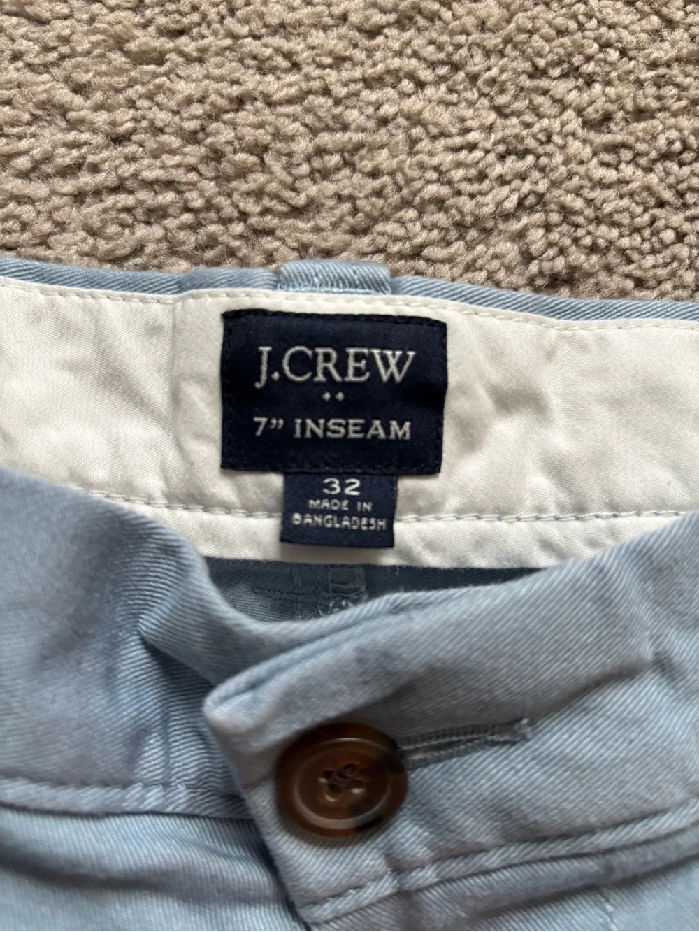 J. Crew Light Blue Men’s Flat Front Chino Shorts